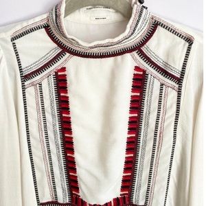 Étoile Isabel Marant Blouse,  Embroidered Accent
Three-Quarter Sleeve Top 🤍